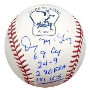 Denny McLain Signed Ball   CY Young Stat PSA DNA #K33795