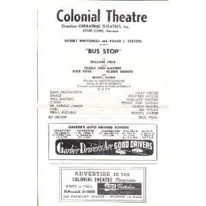  Playbill, Colonial Theatre, Bus Stop 