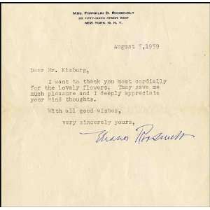 Eleanor Roosevelt Typed Letter Signed 1959
