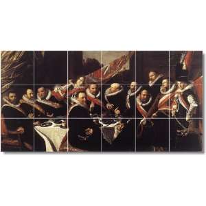 Frans Hals People Wall Tile Mural 22  36x72 using (18) 12x12 tiles