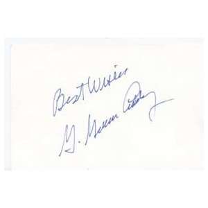  G. GORDON LIDDY Signed Index Card In Person Everything 