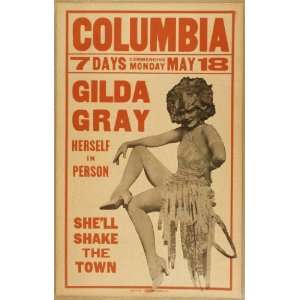  Poster Gilda Gray herself in person. 1900