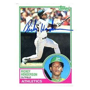  Rickey Henderson Autographed / Signed 1983 Topps Card (James 