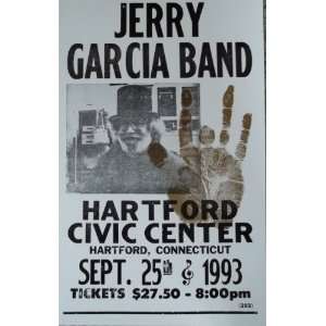 Jerry Garcia Band Hartford Civic Center Sept. 25th 1993 Poster