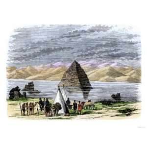 John C. Fremonts Second Western Expedition at Pyramid Lake, Nevada, c 