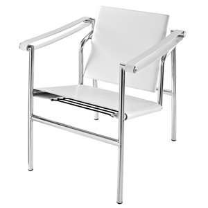 Le Corbusier Style LC1 Sling Chair in Genuine White Leather