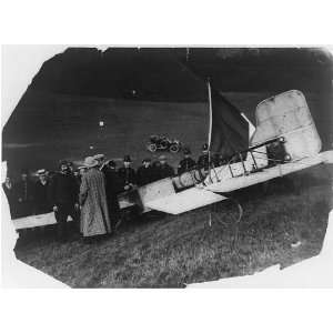 Louis Bleriot with plane after landing at Dover,1909