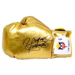 Manny Pacquiao Signed Autographed Gold Boxing Glove Psa/dna #q14602 
