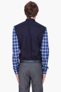 Givenchy Blue Check Sleeve Shirt for men  