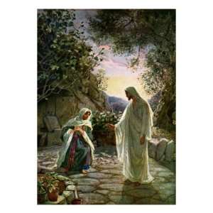 Mary Magdalene speaks to the risen Jesus after first mistaking him for 