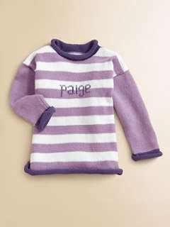 MJK Knits   Personalized Striped Sweater/Lavender