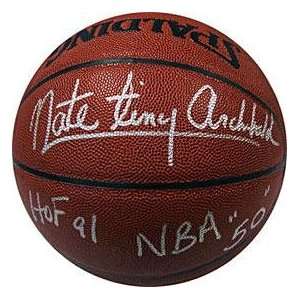 Nate Archibald Autographed Basketball   Indoor Outdoor   Autographed 
