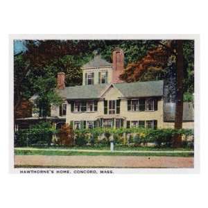 Concord, Massachusetts, Exterior View of Nathaniel Hawthornes Home 