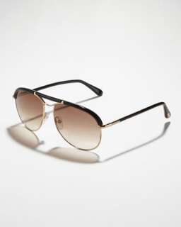 Marco Aviator Sunglasses, Rose Gold/Black