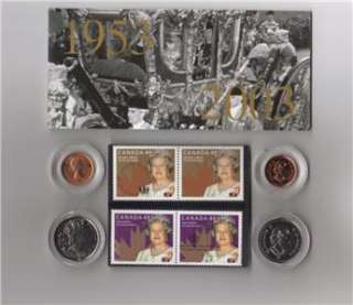 1953 2003 QUEEN ELIZABETH II CORONATION STAMP COIN SET  