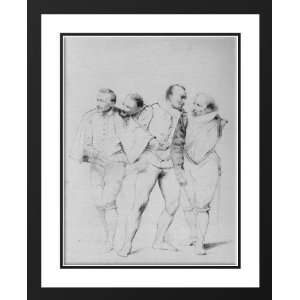 Delaroche, Paul 28x36 Framed and Double Matted Pencil Study II