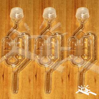 AIRLOCK S Type Bubble Fermentation Vent   Pack of Three   Beer & Wine 