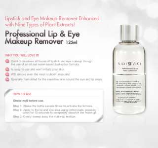 VIDI VICI Professional Lip & Eye Makeup Remover(Korean Make up Artist 