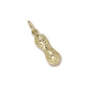  Rembrandt Charms Peanut Charm, Gold Plated Silver Jewelry