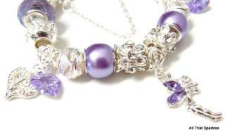   Tinkerbell Fairy Swarovski Crystal Charm Bead European Bracelet  