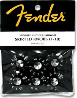 FENDER® VINTAGE BLACKFACE AMPLIFIER AMP KNOBS 6 PACK 717669449353 
