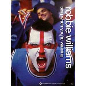 ROBBIE WILLIAMS Sing WhenPainted Face 18x24 Poster
