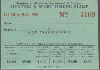 Alaska Sport Fishing License Stamp, Wooton HSF2  