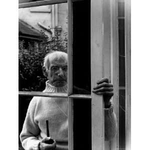  Irish Playwright Sean OCasey Looking Through Window from 