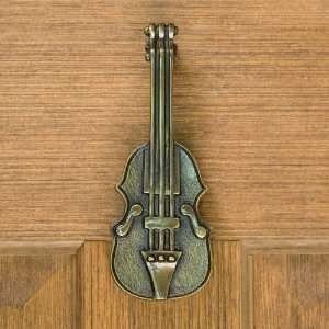  Violin Door Knocker   Antique Brass