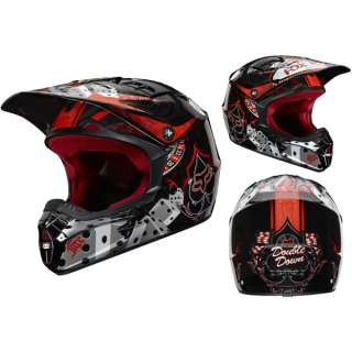 Fox Racing V1 Helmet Double Down Black Red XSmall XS CT  