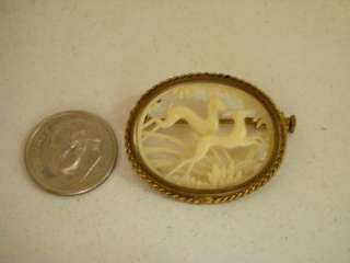 Victorian Faux Ivory French Depose Celluloid Pin Brooch  