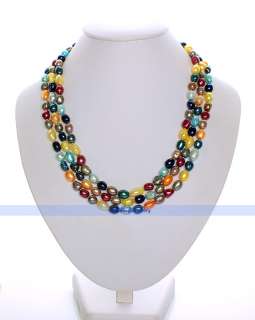 68 Genuine MultiColored Freshwater Pearl Necklace  GREAT GIFT  