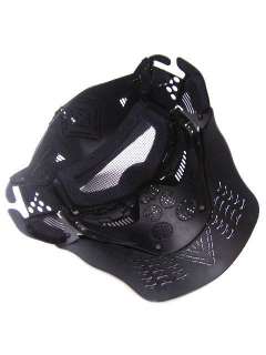 Full Face Airsoft Goggle Mesh Mask w/Neck Protect BK  