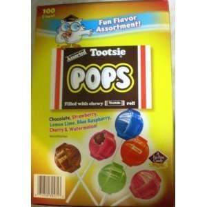 Tootsie Pops Fun Flavors box of 100 pops   Strawberry, Chocolate 