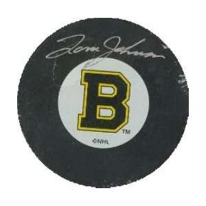Tom Johnson autographed Hockey Puck (Boston Bruins)