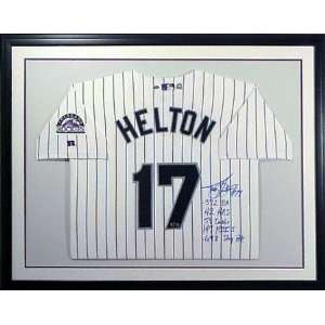 Todd Helton Colorado Rockies Framed Autographed White Home Jersey with 