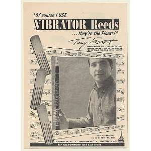  1956 Clarinetist Tony Scott Vibrator Reeds Photo Print Ad 
