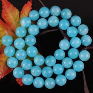 10MM Light Blue Jade Round Gem Loose Beads Gem FB004  