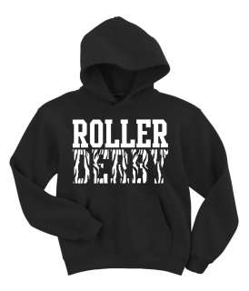 Roller Derby Wild Zebra Print Hoodie Sweatshirt S XXL  