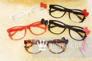   Kitty bow Style Lovely Fashion Frame Glasses Nerd Cosplay Costume