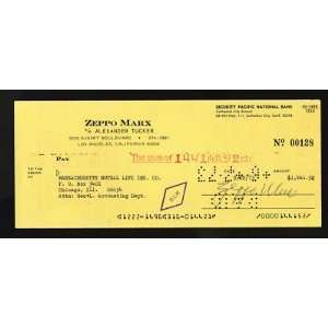  Zeppo Marx Signed Check Marx Brothers PSA COA Auto 