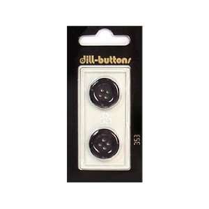  Dill Buttons 18mm 4 Hole Black 2 pc (6 Pack)