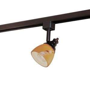Hampton Bay Linear Track Head Oil Rubbed Bronze with Art Glass Shade