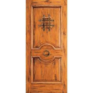   Knotty Alder Unique Panel Entry Door with Speakeasy