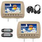 Two 9 LCD Car Pillow Headrest Monitor DVD Games Player