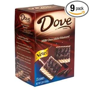 Dove Cookies, Milk Chocolate Moment, 5.3 Ounce Boxes (Pack of 9 