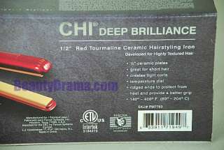 CHI Deep Brilliance 1/2 Tourmaline Ceramic Flat Iron RED Limited 