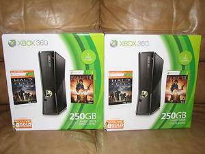 New XBOX 360 250GB Holiday bundle w/Halo Reach & Fable 3 885370334760 