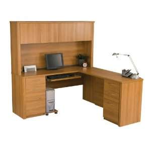  Embassy Reversible LDesk with Hutch Tuscany Brown Office 