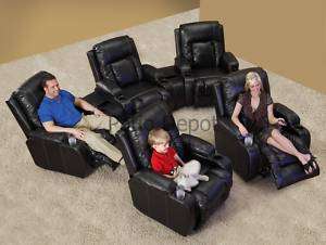 HOME THEATER CHAIRS SEATS POWER RECLINERS LEATHER SIX  